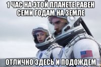 1 час на этой планете равен семи годам на земле отлично здесь и подождем