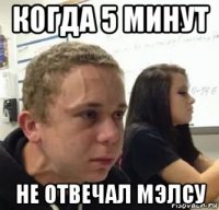 когда 5 минут не отвечал мэлсу