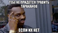 тебе не придется травить тараканов если их нет