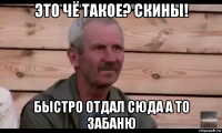 это чё такое? скины! быстро отдал сюда а то забаню