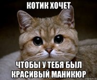 котик хочет чтобы у тебя был красивый маникюр