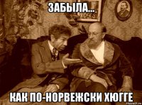 забыла... как по-норвежски хюгге