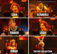 Lego Scrabble Fibber Lego Jenga The cat collection