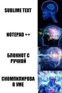 Sublime Text notepad ++ Блокнот с ручкой Скомпилирова в уме