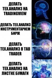 Делать тех.анализ на Tradingview Делать тех.анализ инструментарием бирж Делать тех.анализ в Tab Trader Делать тех.анализ на листке бумаги