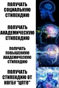 Получать социальную стипендию Получать академическую стипендию Получать повышенную академическую стипендию Получать стипендию от КОГБУ "ЦПТО"