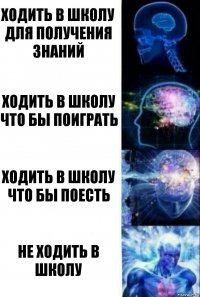 Ходить в школу для получения знаний Ходить в школу что бы поиграть Ходить в школу что бы Поесть Не ходить в школу