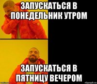 запускаться в понедельник утром запускаться в пятницу вечером