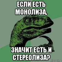 если есть монолиза, значит есть и стереолиза?