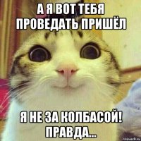 а я вот тебя проведать пришёл я не за колбасой! правда...