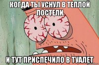 когда ты уснул в теплой постели и тут приспечило в туалет