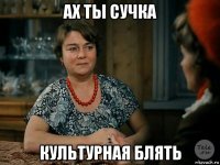 ах ты сучка культурная блять