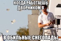 когда работаешь дворником в в обильные снегопады