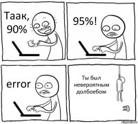 Таак, 90% 95%! error Ты был невероятным долбоебом