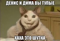 денис и дима вы тупые хаха это шутка