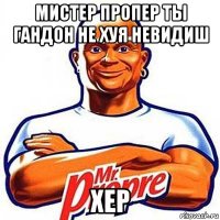 мистер пропер ты гандон не хуя невидиш хер