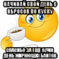 начинай свой день с вбросов по куску спасибо за еще один день жирнющих байтов