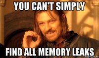 you can't simply find all memory leaks