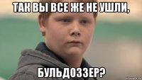 так вы все же не ушли, бульдоззер?