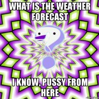 what is the weather forecast i know, pussy from here