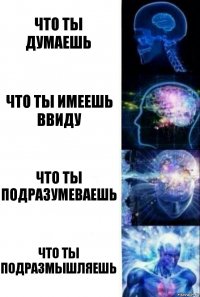 Что ты думаешь Что ты имеешь ввиду Что ты подразумеваешь Что ты подразмышляешь