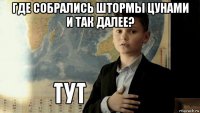 где собрались штормы цунами и так далее? 