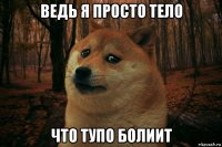 ведь я просто тело что тупо болиит