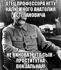 отец профессора нгту калюжного анатолия степановича не виноват, что сын - проститутка вокзальная!