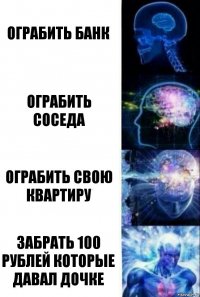 Ограбить банк Ограбить соседа ограбить свою квартиру забрать 100 рублей которые давал дочке