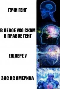 гучи генг в левое ухо скам в правое генг ещкере у зис ис америка