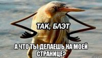  а что ты делаешь на моей странице?