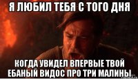 я любил тебя с того дня когда увидел впервые твой ебаный видос про три малины