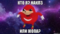 кто я? наклз или жопа?