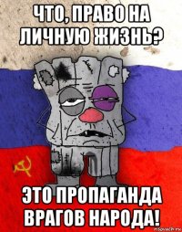 что, право на личную жизнь? это пропаганда врагов народа!