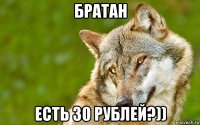 братан есть 30 рублей?))