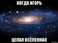 когда игорь целая вселенная