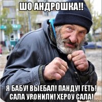 шо андрошка!! я бабу! выебал! панду! геть! сала уронили! хероу сала!