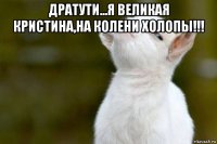 дратути...я великая кристина,на колени холопы!!! 