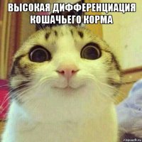 высокая дифференциация кошачьего корма 