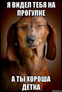 я видел тебя на прогулке а ты хороша детка