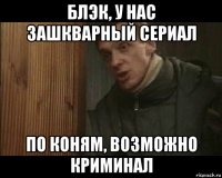 блэк, у нас зашкварный сериал по коням, возможно криминал