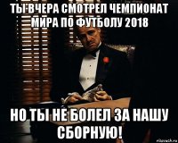 ты вчера смотрел чемпионат мира по футболу 2018 но ты не болел за нашу сборную!