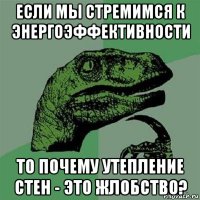 если мы стремимся к энергоэффективности то почему утепление стен - это жлобство?