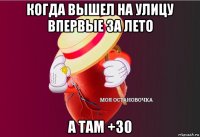 когда вышел на улицу впервые за лето а там +30