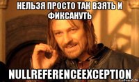 нельзя просто так взять и фиксануть nullreferenceexception