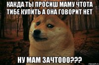 какда ты просиш маму чтота тибе купить а она говорит нет ну мам зачтооо???