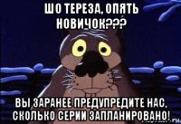 шо тереза, опять новичок??? вы заранее предупредите нас, сколько серии запланировано!