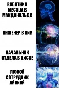 работник месяца в макдональдс инженер в НИИ начальник отдела в циске любой сотрудник айпиай