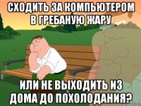 сходить за компьютером в гребаную жару или не выходить из дома до похолодания?