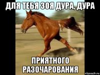 для тебя зоя дура, дура приятного разочарования